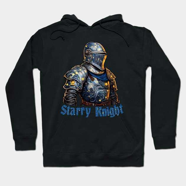 Starry Knight - Van Gogh's Knight in Starry Armor Hoodie by Shirt for Brains